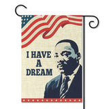 Martin Luther King Jr. Day Garden Flag Famous Advocates of Non-violent Protest Burlap Yard Banners I Have A Dream Double Sided Print Honoring Great Men House Flag Memorial Day Outdoor Decor