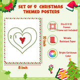 D1resion 9Pcs Christmas Green Monster Decor Poster Print Set Stink Stank Stunk Wall Art Prints Heart Elf Santa Xmas Posters Home Decorations for Holiday Party Bedroom Living Room 8 x 10 in Unframed