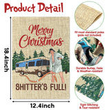 D1resion Merry Christmas Garden Flag Funny Shitter’s Full Decorations Burlap Yard Flags Vertical Double Sided Print House Flag Winter Xmas Holiday Home Decor for Outdoor Courtyard Lawn 12.4 X 18.4 in