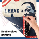 Martin Luther King Jr. Day Garden Flag Famous Advocates of Non-violent Protest Burlap Yard Banners I Have A Dream Double Sided Print Honoring Great Men House Flag Memorial Day Outdoor Decor
