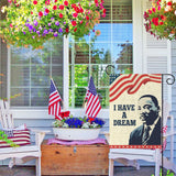 Martin Luther King Jr. Day Garden Flag Famous Advocates of Non-violent Protest Burlap Yard Banners I Have A Dream Double Sided Print Honoring Great Men House Flag Memorial Day Outdoor Decor