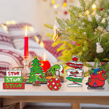 D1resion 5Pcs Christmas Thief Green Monster Table Decor Wooden Tiered Tray Decorations  Centerpieces Whoville Stink Stank Stunk Xmas Tree Freestanding Sign Home Decor for Farmhouse Mantle Fireplace