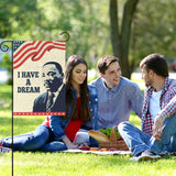 Martin Luther King Jr. Day Garden Flag Famous Advocates of Non-violent Protest Burlap Yard Banners I Have A Dream Double Sided Print Honoring Great Men House Flag Memorial Day Outdoor Decor
