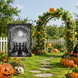 Halloween Gothic Garden Flag Funny Witch Home Outdoor Courtyard Lawn Decor