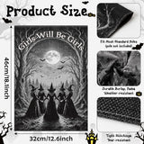 Halloween Gothic Garden Flag Funny Witch Home Outdoor Courtyard Lawn Decor