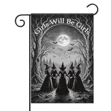 Halloween Gothic Garden Flag Funny Witch Home Outdoor Courtyard Lawn Decor