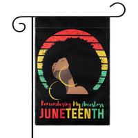 D1resion Juneteenth Garden Flag African American Black Liberation Freedom Day Decorations Remembering my Ancestors Burlap Yard Flags June 19th Double Sided Print House Flag for Outdoor Lawn 12 X 18 In