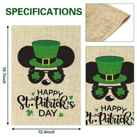 D1resion 2Pcs Holiday Garden Flags Set Cartoon Mouse Burlap Valentine's Day Yard Flag Double Sided Print Vertical St. Patrick's Day House Flags Holiday Decorations for Home Outdoor Lawn 12.4 X 18.1 In