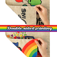 D1resion 2Pcs Rainbow Garden Flag Happy Pride Cartoon Mouse Truck Burlap Yard Flags Love Wins Double Sided Print Vertical House Flag Outdoor Lawn Decorations for LGBTQ Lesbian Gay Community 13 x 18 In