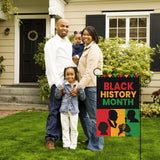 D1resion Black History Month Garden Flag African American Country Celebration Festival Decorations Burlap Front Yard Flags Double Sided Print Vertical House Flag for Home Outdoor Lawn 12.6 X 18.1 In