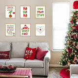 D1resion 6Pcs Christmas Green Monster Poster Print Wall Art Stink Stank Stunk Heart Art Decor Prints Elf Santa Xmas Signs Posters Home Decoration for Holiday Theme Party Bedroom Living Room 8 x 10 in