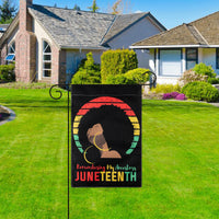 D1resion Juneteenth Garden Flag African American Black Liberation Freedom Day Decorations Remembering my Ancestors Burlap Yard Flags June 19th Double Sided Print House Flag for Outdoor Lawn 12 X 18 In