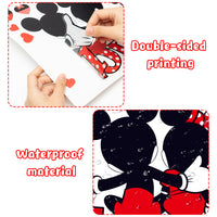 D1resion 66Pcs Valentine's Day Cartoon Mouse Wall Decal Window Stickers Double-Sided Printing Window Clings with Adhesive Waterproof Heart Decals Holiday Decorations for Kids Room Wedding Anniversary